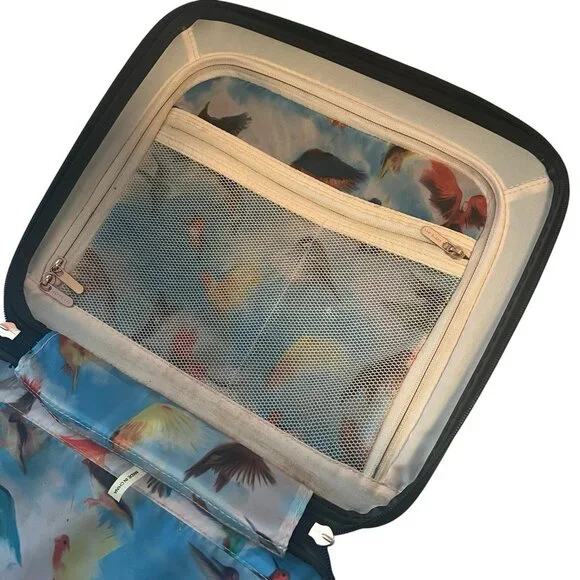 TED BAKER Vanity Case Luggage Travel Black Floral Garden Zipper - Picture 16 of 16